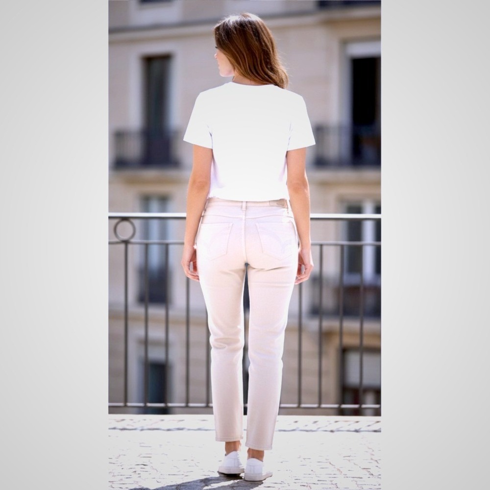 Rewind Women's Size 5 Cropped Jeans White (27"X22") Pant Cotton ANKLE Low Rise